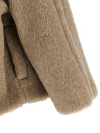 Max Mara Beige Alpaca Leather Coat