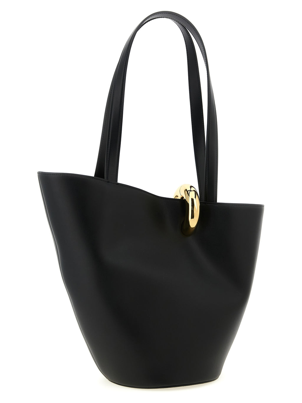 Schultertasche aus schwarzem Rindsleder