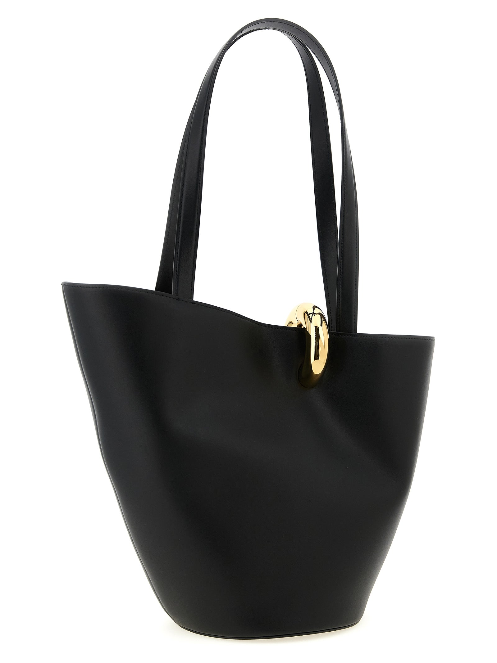 Schultertasche aus schwarzem Rindsleder