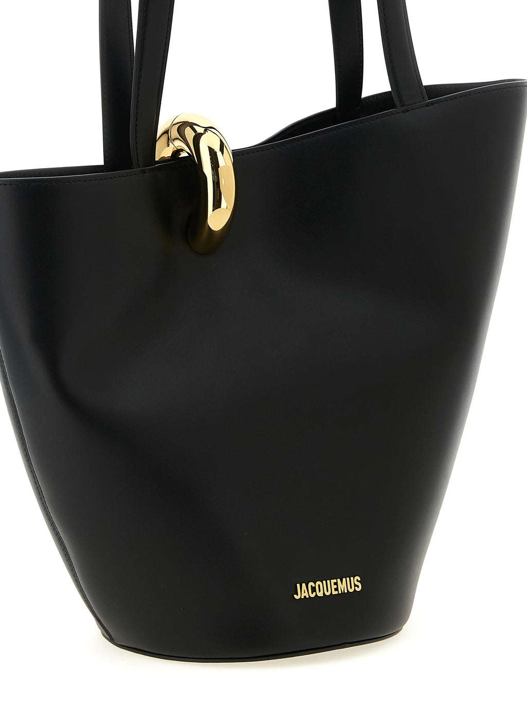 Schultertasche aus schwarzem Rindsleder