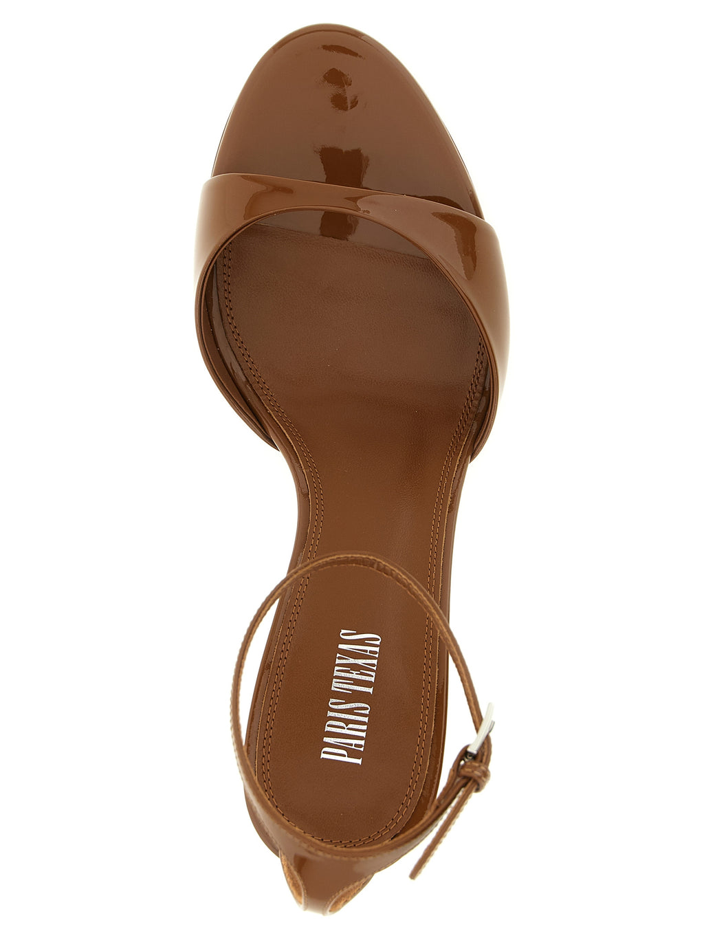 Brown Calfskin Stiletto Heel Sandals
