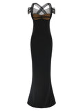 Schwarzes langes Viskosekleid