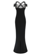 Schwarzes langes Viskosekleid