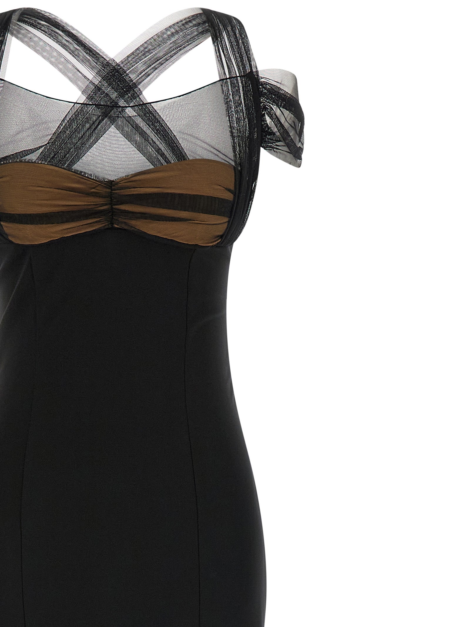 Schwarzes langes Viskosekleid