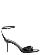 Black Calfskin Stiletto Heel Sandals