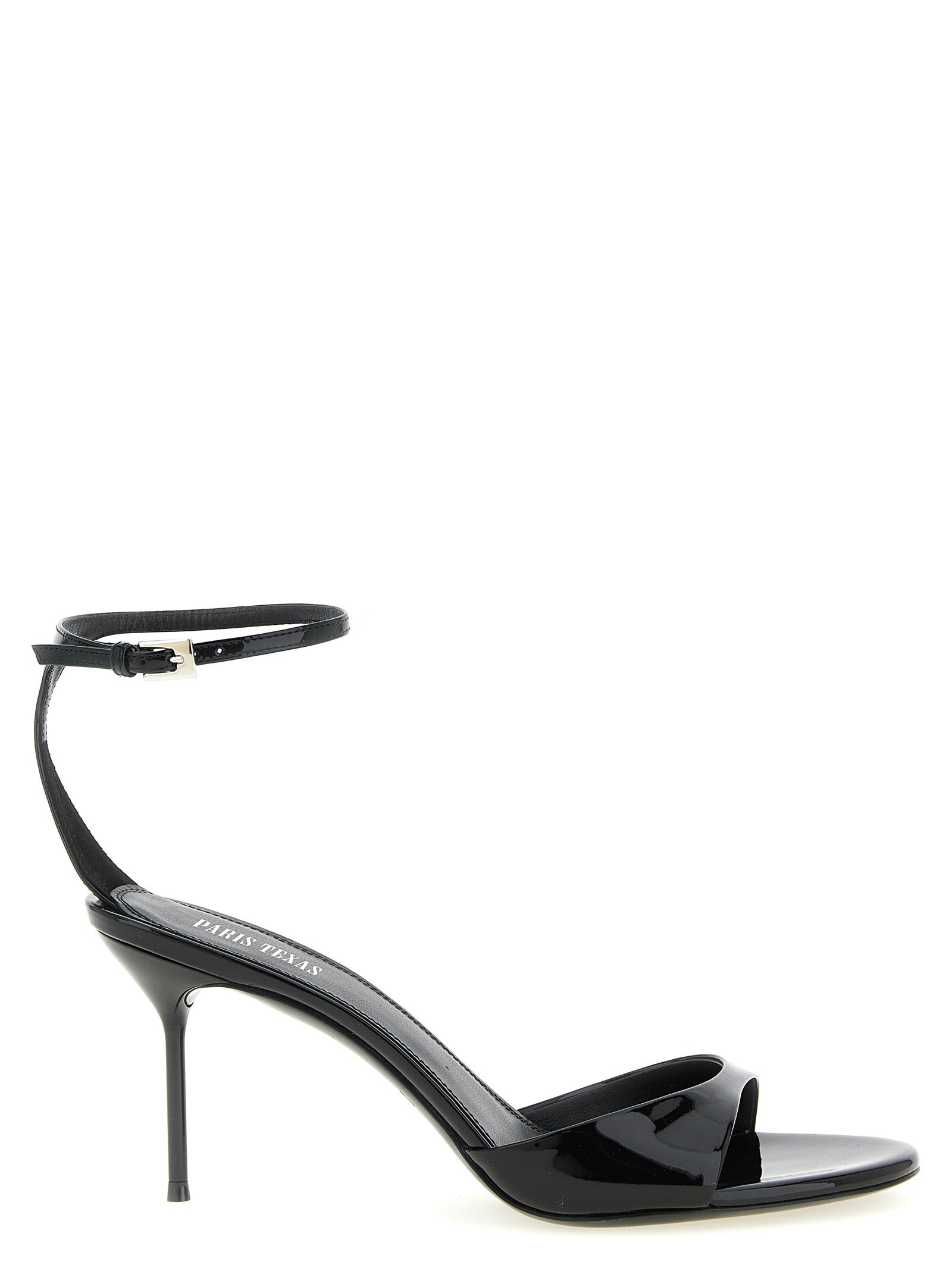Black Calfskin Stiletto Heel Sandals