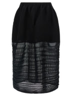 Issey Miyake Black Polyester Midi Skirt