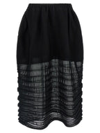 Issey Miyake Black Polyester Midi Skirt