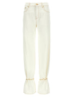 Darkpark White Cotton Straight-Leg Jeans