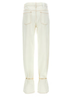 Darkpark White Cotton Straight-Leg Jeans