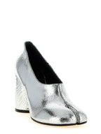 Maison Margiela Silver Calfskin Mid Heel Pumps