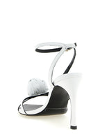 ROTATE BIRGER CHRISTENSEN White Calfskin Stiletto Heel Sandals