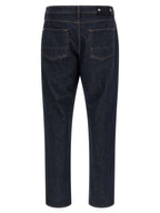 Stone Island Blue Cotton Straight-Leg Jeans