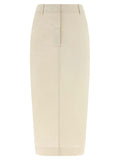 THELATEST White Cotton Midi Skirt