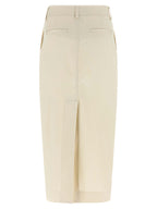 THELATEST White Cotton Midi Skirt