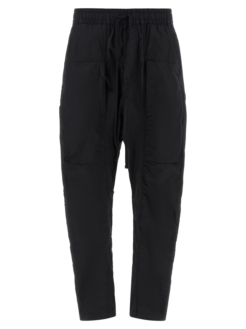 Black Cotton Casual Pants