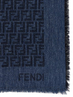 Fendi Blue Cotton Scarf