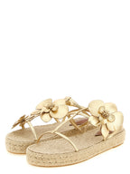 Zimmermann Gold Leather Flat Sandals