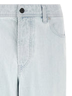 Stone Island Blue Cotton Straight-Leg Jeans