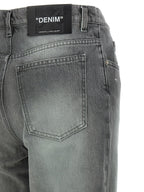 Off-White Gray Cotton Straight-Leg Jeans