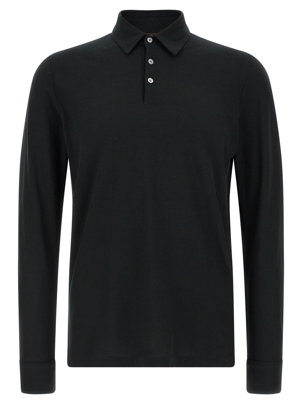 Black Cotton Polo Shirt