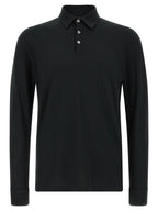 Black Cotton Polo Shirt