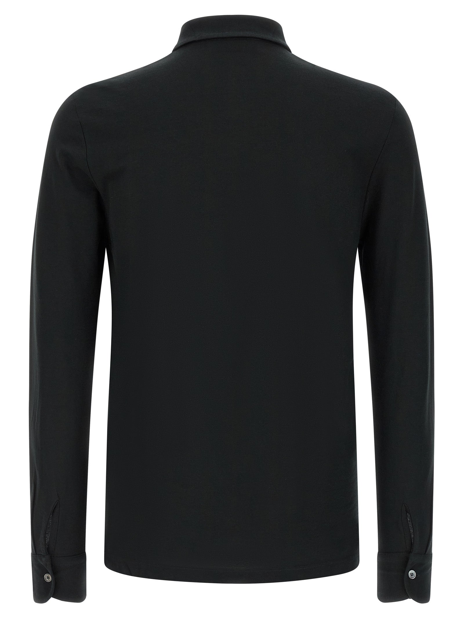 Black Cotton Polo Shirt