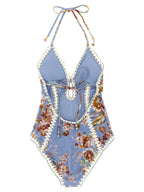 Blue Polyamide One-Piece Swimsuit