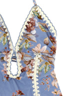 Blue Polyamide One-Piece Swimsuit