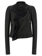 Rick Owens Black Lamb Leather Leather Jacket