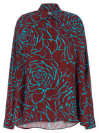 Dries Van Noten Bordeaux Viscose Blouse