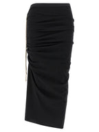 Rick Owens Black Cotton Midi Skirt