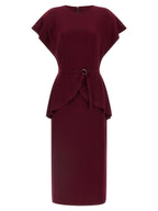 Norma Kamali Bordeaux Polyester Midi Dress