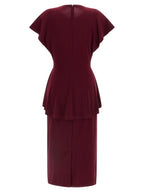 Norma Kamali Bordeaux Polyester Midi Dress