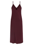 Norma Kamali Bordeaux Polyester Midi Dress