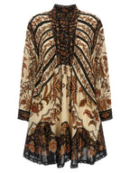 FARM RIO Beige Viscose Short Dress