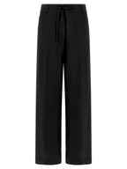 NUDE Black Viscose Casual Pants
