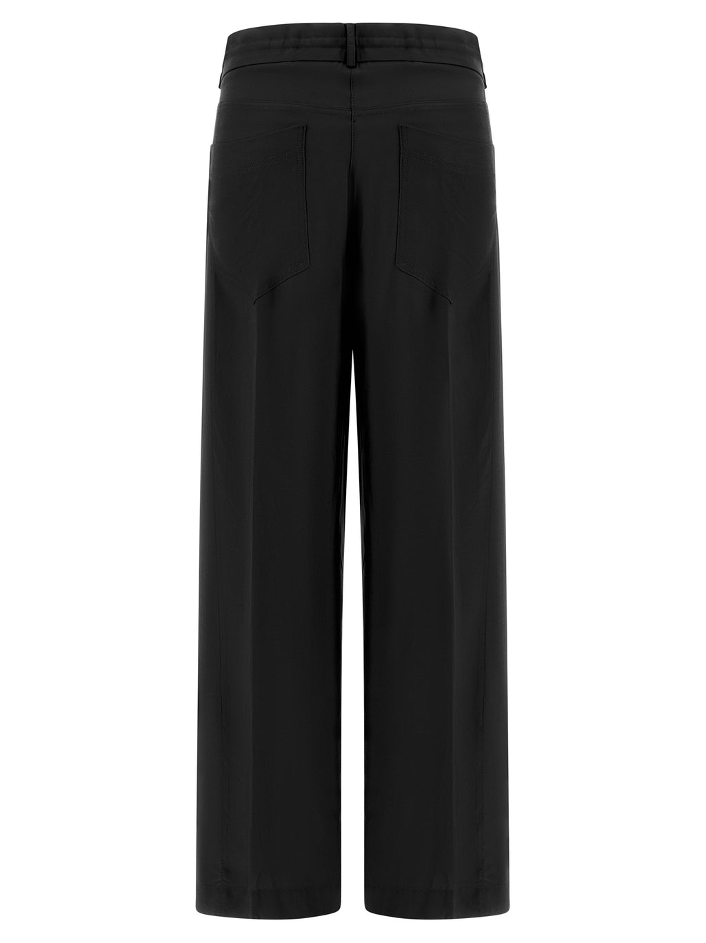 NUDE Black Viscose Casual Pants
