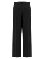 NUDE Black Viscose Casual Pants