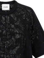 NUDE Black Cotton Cardigan