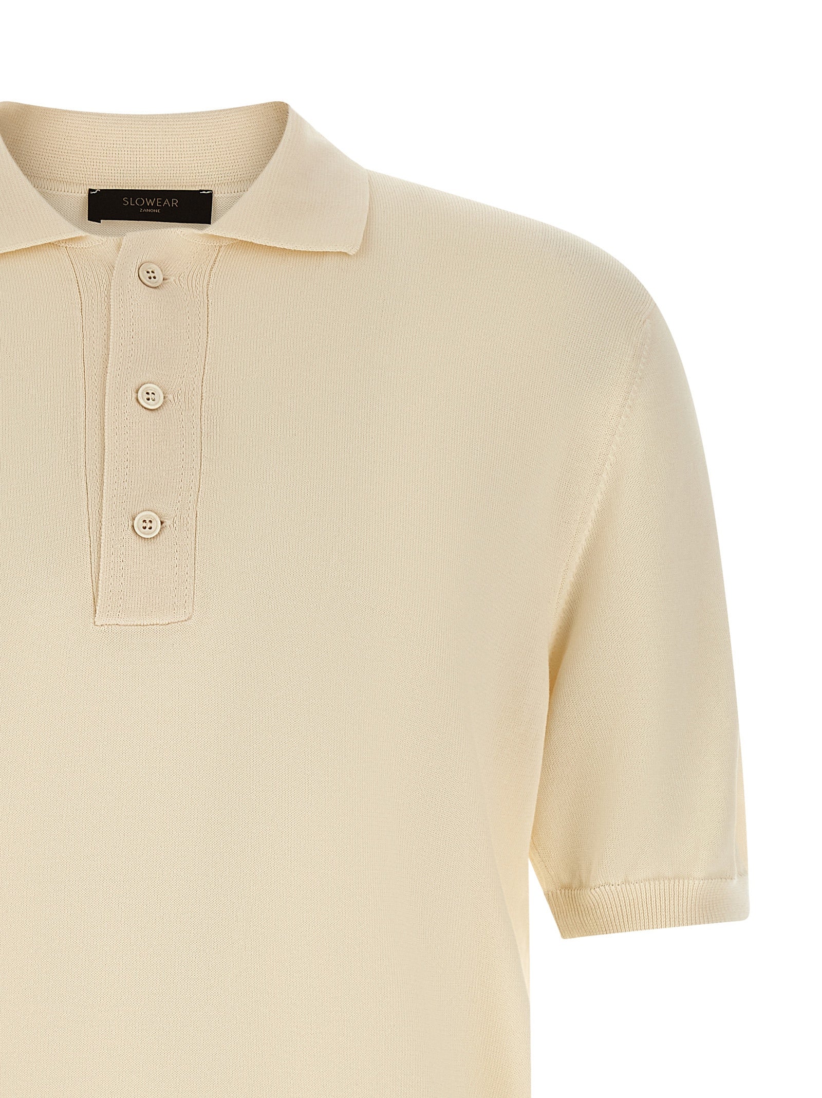 Beige Cotton Polo Shirt