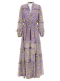 Purple Recycled Polyester Long Dress