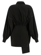Black Polyester Short Dress