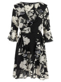 Bicolor Recycled Polyester Midi Dress