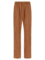 Brown Viscose Casual Pants