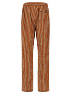 Brown Viscose Casual Pants