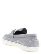 Christian Louboutin Gray Calfskin Slip-On Loafers
