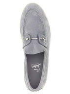 Christian Louboutin Gray Calfskin Slip-On Loafers