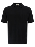 MA'RY'YA Black Cotton Polo Shirt