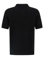 MA'RY'YA Black Cotton Polo Shirt